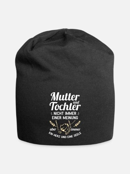 Mutter und Tochter - Ein Herz und eine Seele - Jersey-Beanie - Schwarz