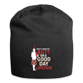 Was ist unter dem Kilt Lippenstift Scottish Bagpiper - Jersey-Beanie - Schwarz - Vorne