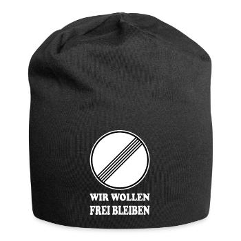 tempolimit freiheit autobahn spruch - Jersey-Beanie - Schwarz - Vorne