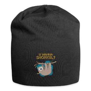 Süßes Faultier mit Schnorchel und Taucherbrille - Jersey-Beanie - Schwarz - Vorne