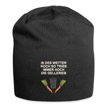 Immer hoch die Gellerieb - Pfalz Schirt un Schorle - Jersey-Beanie - Schwarz - Vorne