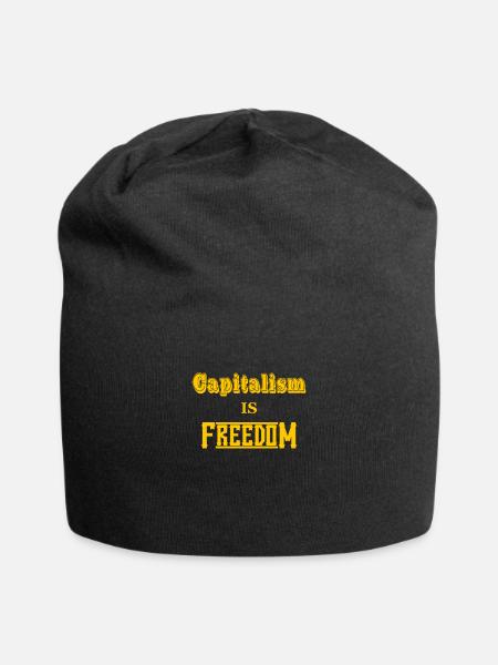 kapitalismus, kapitalist, Freiheit Libertär Geld - Jersey-Beanie - Schwarz