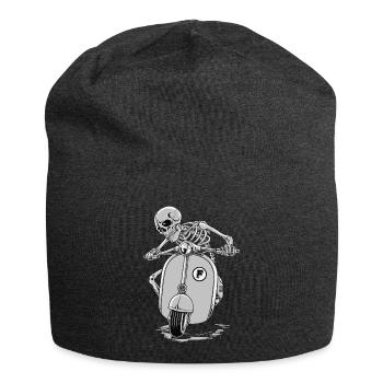 Moto Skull - Jersey Beanie - charcoal grey - Front
