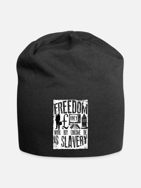Freedom is Slavery - UK - Pound - Jersey Beanie - black