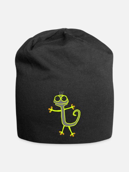 Eidechse Josef - Jersey-Beanie - Schwarz