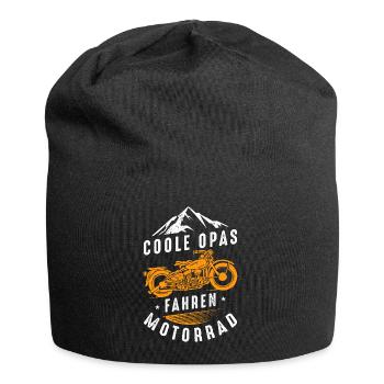 Coole Opas fahren Motorrad - Jersey-Beanie - Schwarz - Vorne