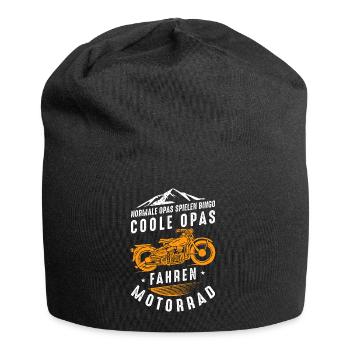 Coole Opas fahren Motorrad - Jersey-Beanie - Schwarz - Vorne