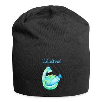 Schulkind Dinosaurier Schulanfang Einschulung 1. - Jersey-Beanie - Schwarz - Vorne