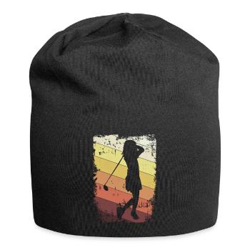 She is a golfer - Jersey Beanie - black - Front