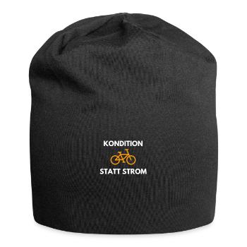 Fahrrad Radsport Kondition Strom öko Geschenk - Jersey-Beanie - Schwarz - Vorne