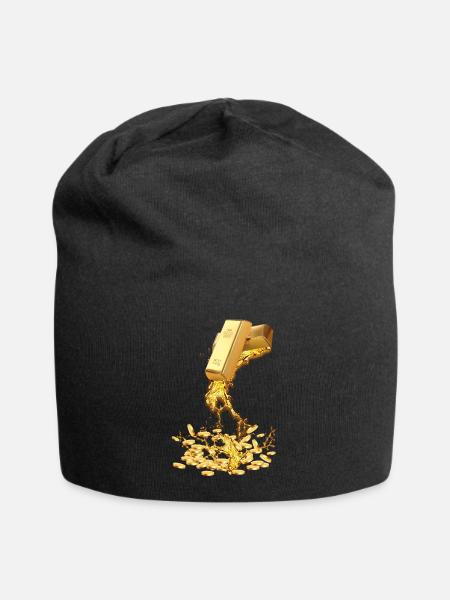 Melting Gold - Jersey-Beanie - Schwarz