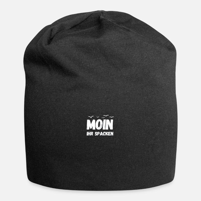 Moin ihr Spacken meer küste norddeutsch geschenk - Jersey-Beanie - Schwarz