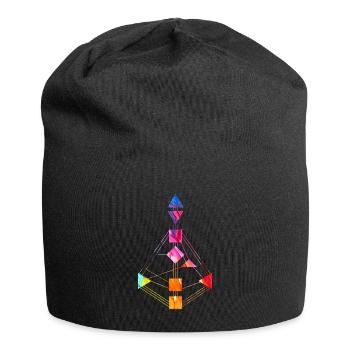 Human Design Chart Farbenfroh 1 - Jersey-Beanie - Schwarz - Vorne
