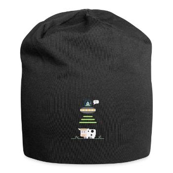 Alien abducting cow - Jersey Beanie - black - Front