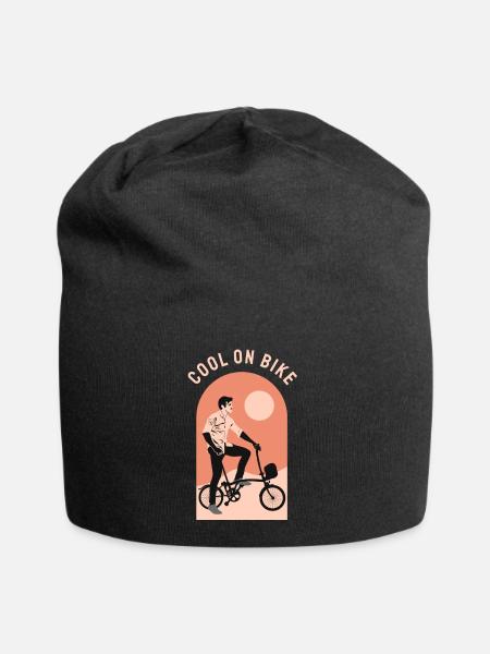 Cool commuter folding bicycle, Brompton London UK - Jersey Beanie - black