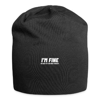 Thérapie drôle disant cadeau ironie sarcasme - Bonnet en jersey - noir - Devant