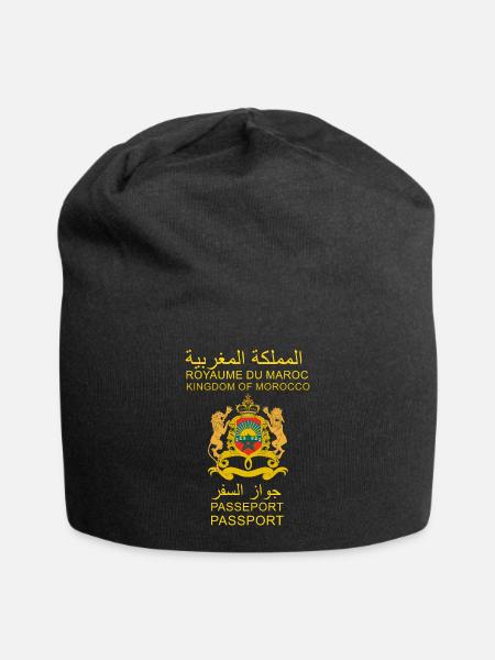Passeport marocain-Royaume du maroc - Bonnet en jersey - noir