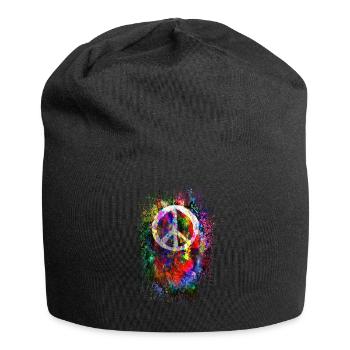 Peace symbol peace freedom love - Jersey Beanie - black - Front