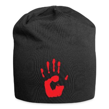 red hand - Jersey Beanie - black - Front