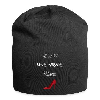 Je suis une vraie pétasse - Bonnet en jersey - noir - Devant