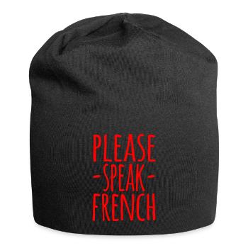 Please Speak French (rouge) Humour Franglais - Bonnet en jersey - noir - Devant