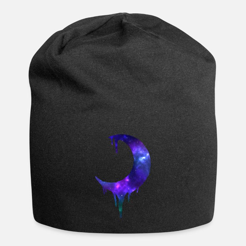 Demi-lune avec galaxie - Bonnet en jersey - noir
