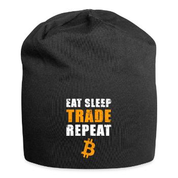 EAT SLEEP TRADE REPEAT Bitcoin Trader - Bonnet en jersey - noir - Devant