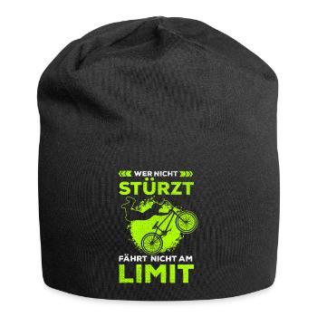 Wer Nicht Stürzt Fährt Nicht Am Limit - Jersey-Beanie - Schwarz - Vorne