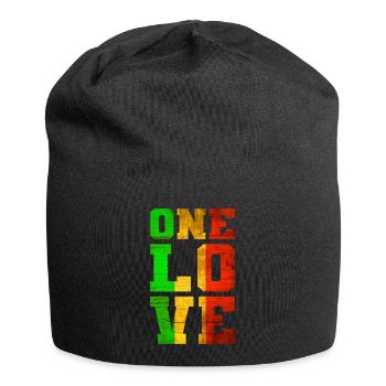 ONE LOVE Reggae Musik - Jersey-Beanie - Schwarz - Vorne