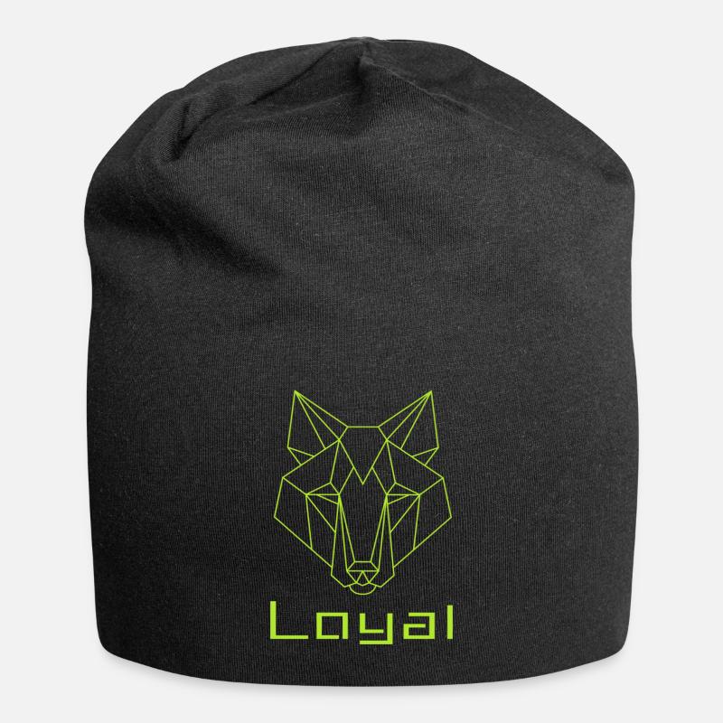 Loyal Wolf Abstract - Jersey Beanie - black
