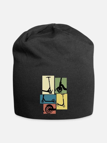 Roller vintage rollerfahrer geschenk - Jersey-Beanie - Schwarz