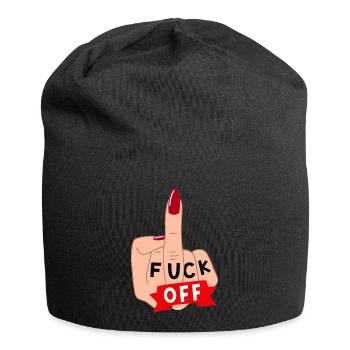 Verpiss dich. Für Damen, die gerne Abstand halten* - Jersey-Beanie - Schwarz - Vorne