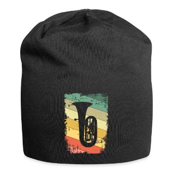 Tuba joueur de tuba - Bonnet en jersey - noir - Devant