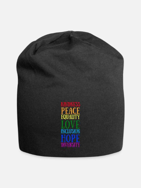 lgbtq, lgbt, gay pride, schwul, regenbogen, pride - Jersey-Beanie - Schwarz