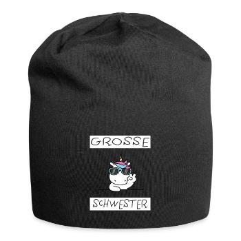 Grosse Schwester - Jersey-Beanie - Schwarz - Vorne