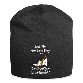 Katze Kater Katzen - Jersey-Beanie - Anthrazit - Vorne