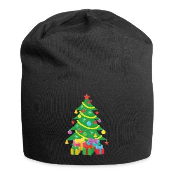 Weihnachtsbaum - Jersey-Beanie - Schwarz - Vorne