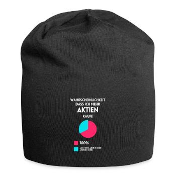 Aktien Dividende lustige sprüche Vermögen finanzen - Jersey-Beanie - Schwarz - Vorne