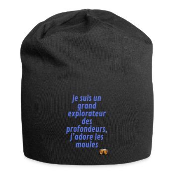 je suis explorateur - Bonnet en jersey - noir - Devant