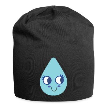 Niedlicher Wassertropfen - Jersey-Beanie - Schwarz - Vorne