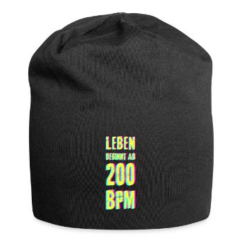 Techno rave bass DJ trance house geschenk musik - Jersey-Beanie - Schwarz - Vorne