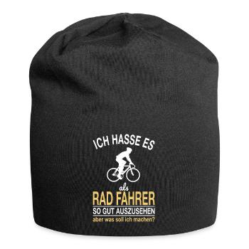 Lustiger Rad Fahrer Spruch - Jersey-Beanie - Schwarz - Vorne