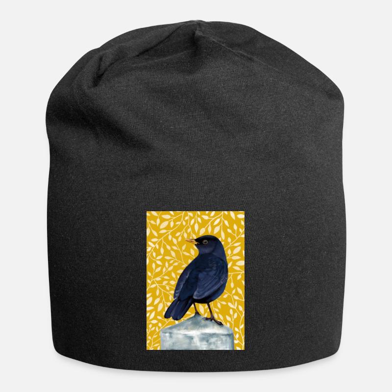 Amsel Glück - Jersey-Beanie - Schwarz
