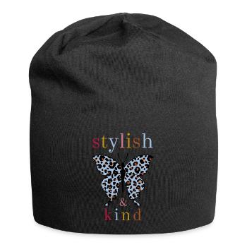 Butterfly - stylish and kind - Jersey-Beanie - Schwarz - Vorne