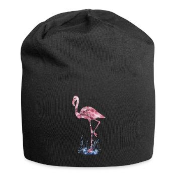 flamingo pink crystals Press - Jersey Beanie - black - Front