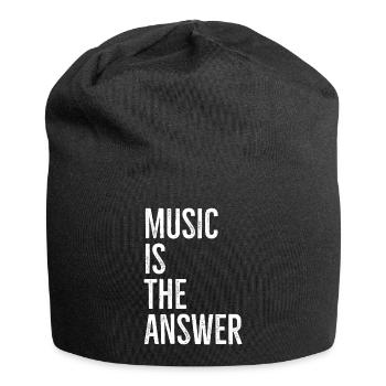 Musik ist die Antwort - Jersey-Beanie - Schwarz - Vorne