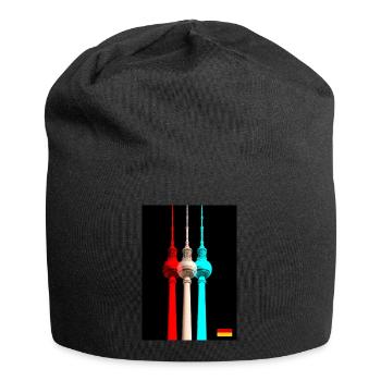 Berliner Fernsehturm - Jersey-Beanie - Schwarz - Vorne