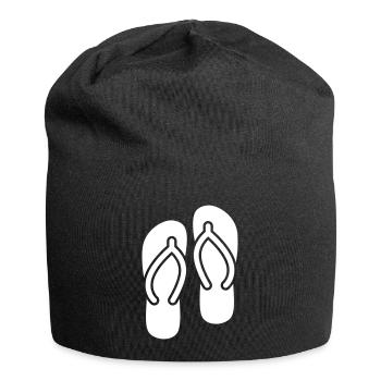 Icône Tongs - Bonnet en jersey - noir - Devant