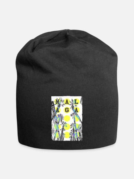 Malaga Spanien Stadt Skyline Heimat Liebe Urlaub - Jersey-Beanie - Schwarz