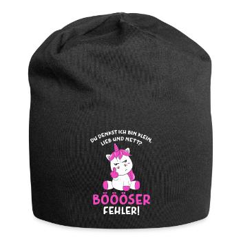 Du Denkst Ich Bin Klein Lieb Nett Böser Fehler - Jersey-Beanie - Schwarz - Vorne